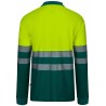 305545 Long-sleeve two-tone cotton polo shirt with segmented tape