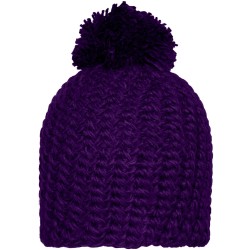 MB7939 Unicoloured Crocheted Cap with Pompon